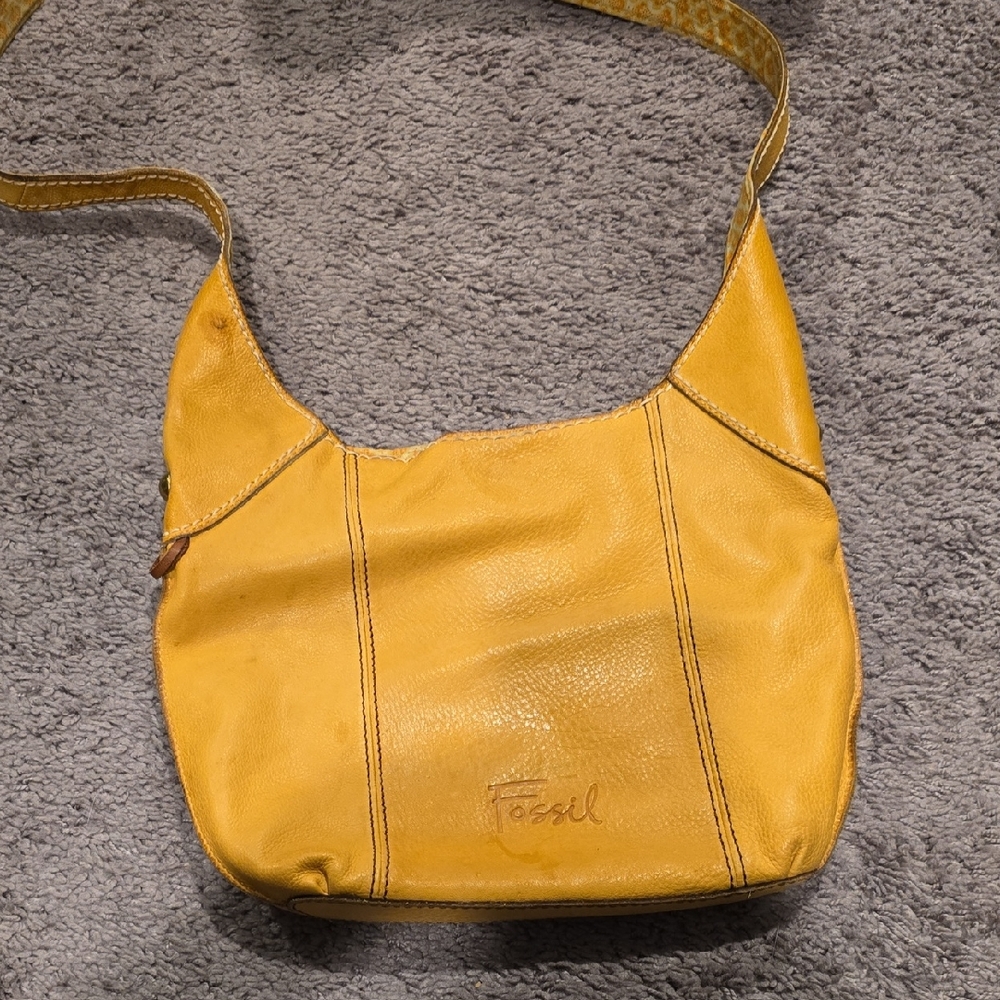 Fossil Mustard Yellow Shoulder Bag